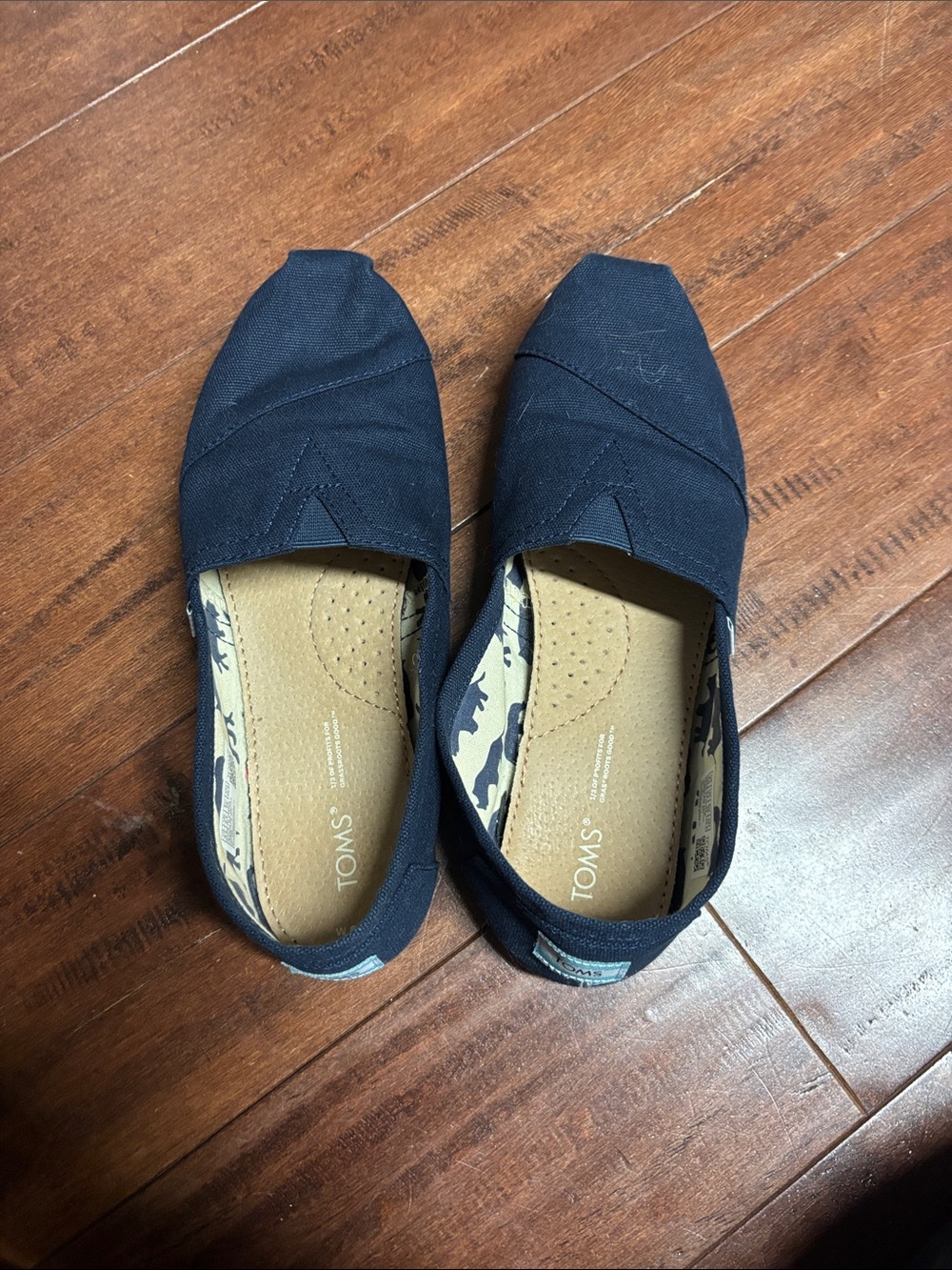 Toms Navy Canvas flats